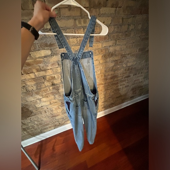 Maiamae denim  blue jean maternity overalls 2 - Picture 2 of 5